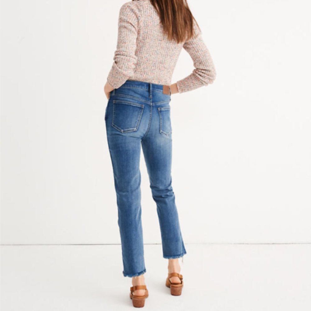 MADEWELL Stovepipe Jeans in Chancery Wash: Fluffy Hem Edition Size 30